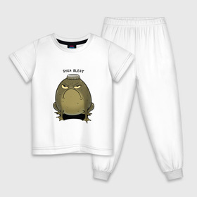 Детская пижама хлопок с принтом Syka bleat в Петрозаводске, 100% хлопок |  брюки и футболка прямого кроя, без карманов, на брюках мягкая резинка на поясе и по низу штанин
 | angry | frog | syka | toad | totesfleisch8