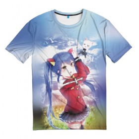 Мужская футболка 3D с принтом Fairy Tail в Петрозаводске, 100% полиэфир | прямой крой, круглый вырез горловины, длина до линии бедер | anime | fairy tail | manga | аниме | грей фуллбастер | люси хартфилия | манга | нацу драгнил | хвост феи | эрза скарлет