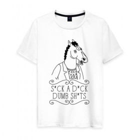 Мужская футболка хлопок с принтом BoJack в Петрозаводске, 100% хлопок | прямой крой, круглый вырез горловины, длина до линии бедер, слегка спущенное плечо. | bojack | horseman | боджек | конь