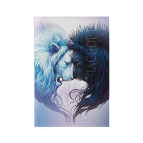 Обложка для паспорта матовая кожа с принтом Lions love в Петрозаводске, натуральная матовая кожа | размер 19,3 х 13,7 см; прозрачные пластиковые крепления | love | день | лев | львиное сердце | любовь | ночь | сердце