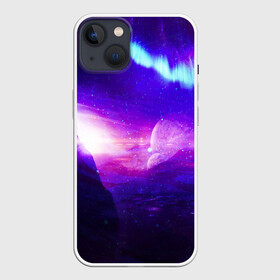 Чехол для iPhone 13 с принтом Космическое сияние в Петрозаводске,  |  | galaxy | nebula | neon | space | star | абстракция | вселенная | галактика | звезда | звезды | космический | неон | неоновый | неоновый космос | планеты