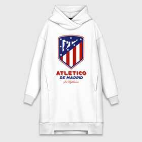 Платье-худи хлопок с принтом Атлетико Мадрид в Петрозаводске,  |  | atletico de madrid | atletico madrid | атлетико | атлетико мадрид | болельщи | испания | клубная | кпасно белые | лалига | мадрид | матрасники | фанатская | форма | футбол | футбольная