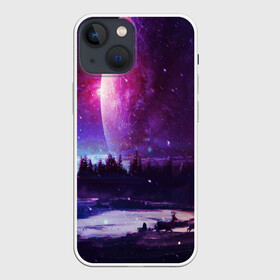 Чехол для iPhone 13 mini с принтом Северный закат в Петрозаводске,  |  | galaxy | nebula | neon | space | star | абстракция | вселенная | галактика | звезда | звезды | космический | неон | неоновый | неоновый космос | планеты