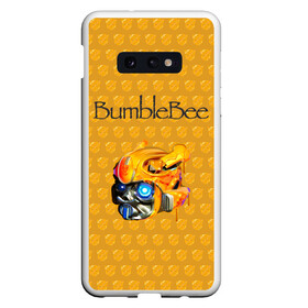 Чехол для Samsung S10E с принтом BumbleBee в Петрозаводске, Силикон | Область печати: задняя сторона чехла, без боковых панелей | Тематика изображения на принте: 2019 | bumble bee | transformers | арт | бамблби | желтая | киборг | классная | мёд | надпись | прикольная | пчела | робот | соты | трансформеры | улей | фильм