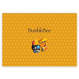 Поздравительная открытка с принтом BumbleBee в Петрозаводске, 100% бумага | плотность бумаги 280 г/м2, матовая, на обратной стороне линовка и место для марки
 | Тематика изображения на принте: 2019 | bumble bee | transformers | арт | бамблби | желтая | киборг | классная | мёд | надпись | прикольная | пчела | робот | соты | трансформеры | улей | фильм