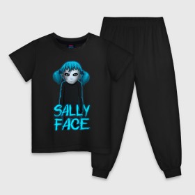 Детская пижама хлопок с принтом Sally Face (ХЛОПОК) в Петрозаводске, 100% хлопок |  брюки и футболка прямого кроя, без карманов, на брюках мягкая резинка на поясе и по низу штанин
 | 