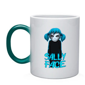 Кружка хамелеон с принтом Sally Face (ХЛОПОК) в Петрозаводске, керамика | меняет цвет при нагревании, емкость 330 мл | Тематика изображения на принте: 