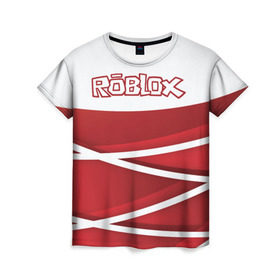 Женская футболка 3D с принтом Роблокс в Петрозаводске, 100% полиэфир ( синтетическое хлопкоподобное полотно) | прямой крой, круглый вырез горловины, длина до линии бедер | dynablocks | roblox | robux | белый | блоки | вселенная | герои | красный | кубики | роблокс | симулятор