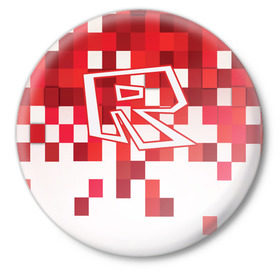 Значок с принтом Roblox в Петрозаводске,  металл | круглая форма, металлическая застежка в виде булавки | Тематика изображения на принте: dynablocks | roblox | robux | белый | блоки | вселенная | герои | красный | кубики | роблокс | симулятор