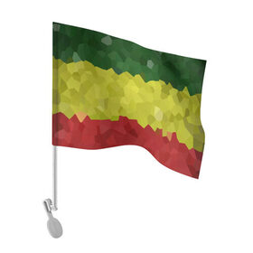 Флаг для автомобиля с принтом Эфиопия в Петрозаводске, 100% полиэстер | Размер: 30*21 см | 420 | 4:20 | боб марли | раста | растаман | эвиопия