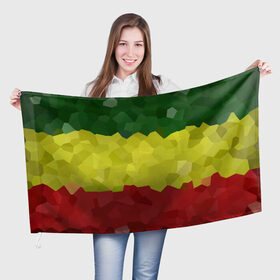 Флаг 3D с принтом Эфиопия в Петрозаводске, 100% полиэстер | плотность ткани — 95 г/м2, размер — 67 х 109 см. Принт наносится с одной стороны | Тематика изображения на принте: 420 | 4:20 | боб марли | раста | растаман | эвиопия