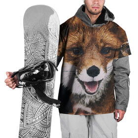 Накидка на куртку 3D с принтом Лисичка в Петрозаводске, 100% полиэстер |  | голова | животные | лиса | мордочка | пасть | природа | рыжая | язык