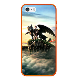 Чехол для iPhone 5/5S матовый с принтом Как приручить дракона в Петрозаводске, Силикон | Область печати: задняя сторона чехла, без боковых панелей | dragon | беззубик | викинги | дракон | мульт | мультфильм | фэнтези