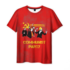 Мужская футболка 3D с принтом Communist party в Петрозаводске, 100% полиэфир | прямой крой, круглый вырез горловины, длина до линии бедер | Тематика изображения на принте: вечеринка | звезда | кастро | коммунизм | коммунист | коммунистическая | ленин | мао | маркс | молот | партия | рауль | серп | сталин | тусовка | ульянов | фидель | цзиньпин | цзэдун | энгельс