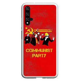 Чехол для Honor 20 с принтом Communist party в Петрозаводске, Силикон | Область печати: задняя сторона чехла, без боковых панелей | Тематика изображения на принте: вечеринка | звезда | кастро | коммунизм | коммунист | коммунистическая | ленин | мао | маркс | молот | партия | рауль | серп | сталин | тусовка | ульянов | фидель | цзиньпин | цзэдун | энгельс