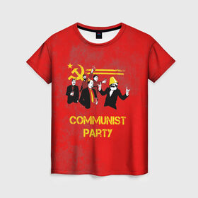 Женская футболка 3D с принтом Communist party в Петрозаводске, 100% полиэфир ( синтетическое хлопкоподобное полотно) | прямой крой, круглый вырез горловины, длина до линии бедер | вечеринка | звезда | кастро | коммунизм | коммунист | коммунистическая | ленин | мао | маркс | молот | партия | рауль | серп | сталин | тусовка | ульянов | фидель | цзиньпин | цзэдун | энгельс