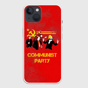 Чехол для iPhone 13 с принтом Communist party в Петрозаводске,  |  | вечеринка | звезда | кастро | коммунизм | коммунист | коммунистическая | ленин | мао | маркс | молот | партия | рауль | серп | сталин | тусовка | ульянов | фидель | цзиньпин | цзэдун | энгельс