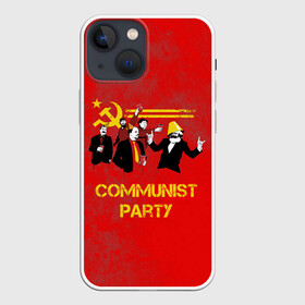 Чехол для iPhone 13 mini с принтом Communist party в Петрозаводске,  |  | вечеринка | звезда | кастро | коммунизм | коммунист | коммунистическая | ленин | мао | маркс | молот | партия | рауль | серп | сталин | тусовка | ульянов | фидель | цзиньпин | цзэдун | энгельс