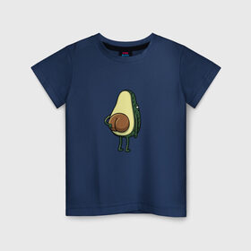 Детская футболка хлопок с принтом Авокадо в Петрозаводске, 100% хлопок | круглый вырез горловины, полуприлегающий силуэт, длина до линии бедер | косточка | овощ | попка | фрукт