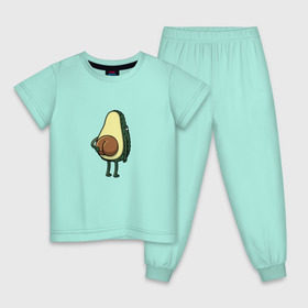 Детская пижама хлопок с принтом Авокадо в Петрозаводске, 100% хлопок |  брюки и футболка прямого кроя, без карманов, на брюках мягкая резинка на поясе и по низу штанин
 | Тематика изображения на принте: косточка | овощ | попка | фрукт