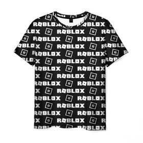 Мужская футболка 3D с принтом ROBLOX в Петрозаводске, 100% полиэфир | прямой крой, круглый вырез горловины, длина до линии бедер | Тематика изображения на принте: game | gamer | logo | roblox | игры | логотип | роблокс