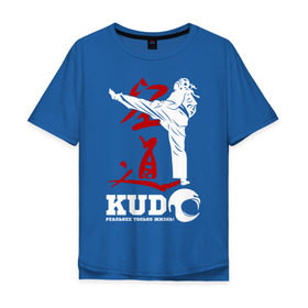 Мужская футболка хлопок Oversize с принтом Kudo в Петрозаводске, 100% хлопок | свободный крой, круглый ворот, “спинка” длиннее передней части | Тематика изображения на принте: борьба | единоборства | кудо | спорт