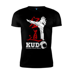 Мужская футболка премиум с принтом Kudo в Петрозаводске, 92% хлопок, 8% лайкра | приталенный силуэт, круглый вырез ворота, длина до линии бедра, короткий рукав | борьба | единоборства | кудо | спорт