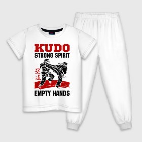 Детская пижама хлопок с принтом Kudo в Петрозаводске, 100% хлопок |  брюки и футболка прямого кроя, без карманов, на брюках мягкая резинка на поясе и по низу штанин
 | борьба | единоборства | спорт