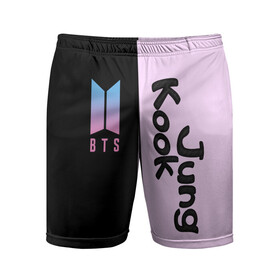 Мужские шорты 3D спортивные с принтом BTS Jung Kook в Петрозаводске,  |  | bts | jung kook | бтс | группа | корейская | музыка | розовый | цветы | черный