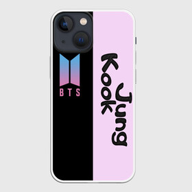 Чехол для iPhone 13 mini с принтом BTS Jung Kook в Петрозаводске,  |  | Тематика изображения на принте: bts | jung kook | бтс | группа | корейская | музыка | розовый | цветы | черный