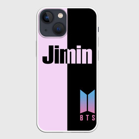 Чехол для iPhone 13 mini с принтом BTS Jimin в Петрозаводске,  |  | bts | jimin | бтс | группа | корейская | музыка | розовый | цветы | черный