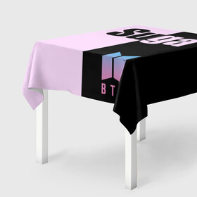 Скатерть 3D с принтом BTS Suga в Петрозаводске, 100% полиэстер (ткань не мнется и не растягивается) | Размер: 150*150 см | Тематика изображения на принте: bts | suga | бтс | группа | корейская | музыка | розовый | цветы | черный