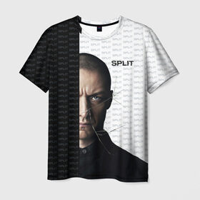 Мужская футболка 3D с принтом Сплит в Петрозаводске, 100% полиэфир | прямой крой, круглый вырез горловины, длина до линии бедер | split | кино | макэвой | неуязвимый | сплит | стекло | триллер | фильм | шьямалан