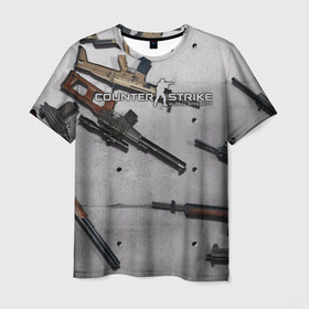 Мужская футболка 3D с принтом Counter Strike в Петрозаводске, 100% полиэфир | прямой крой, круглый вырез горловины, длина до линии бедер | battle | counter | global | offensive | royale | strike | контр | оружия | страйк | шутер