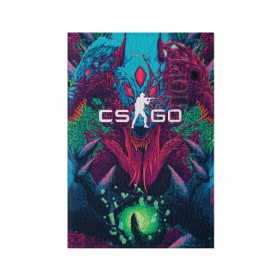 Обложка для паспорта матовая кожа с принтом CS-GO Hyper Beast в Петрозаводске, натуральная матовая кожа | размер 19,3 х 13,7 см; прозрачные пластиковые крепления | Тематика изображения на принте: 2019 | computer game | counter strike | cs | cs go | csgo | dota | dota2 | game | howl | hyperbeast | warning | автомат | вой | го | игрок | компьютерная игра | контр страйк | контра | кс | оружие | турнир