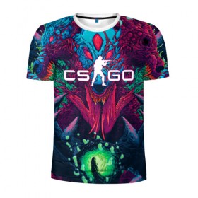 Мужская футболка 3D спортивная с принтом CS-GO Hyper Beast в Петрозаводске, 100% полиэстер с улучшенными характеристиками | приталенный силуэт, круглая горловина, широкие плечи, сужается к линии бедра | 2019 | computer game | counter strike | cs | cs go | csgo | dota | dota2 | game | howl | hyperbeast | warning | автомат | вой | го | игрок | компьютерная игра | контр страйк | контра | кс | оружие | турнир