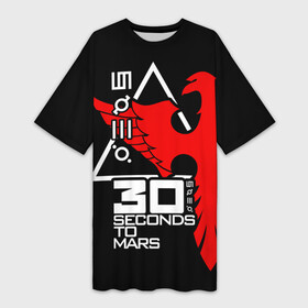 Платье-футболка 3D с принтом 30 Seconds to Mars в Петрозаводске,  |  | 30 seconds | 30 seconds to mars | 30 stm | mars | thirty seconds to mars | группы | джаред лето | музыка | рок