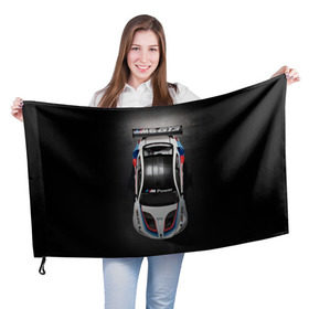 Флаг 3D с принтом BMW M Power в Петрозаводске, 100% полиэстер | плотность ткани — 95 г/м2, размер — 67 х 109 см. Принт наносится с одной стороны | bmw | car | motorsport | race | sports car | street racing | автомобиль | автоспорт | бмв | гонка | спорткар