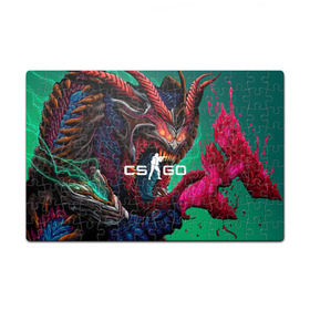 Пазл магнитный 126 элементов с принтом CS GO hyper beast skin в Петрозаводске, полимерный материал с магнитным слоем | 126 деталей, размер изделия —  180*270 мм | beast | counterstike | csgo | hyper | hyperbeast | m4a1s | steam | винтовка | контра | кс | ксго | шмотки