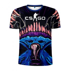 Мужская футболка 3D спортивная с принтом CS GO hyper beast skin в Петрозаводске, 100% полиэстер с улучшенными характеристиками | приталенный силуэт, круглая горловина, широкие плечи, сужается к линии бедра | 