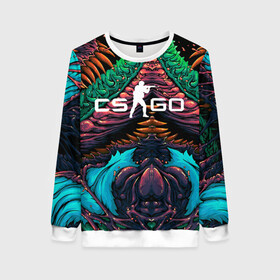 Женский свитшот 3D с принтом CS GO  hyper beast skin в Петрозаводске, 100% полиэстер с мягким внутренним слоем | круглый вырез горловины, мягкая резинка на манжетах и поясе, свободная посадка по фигуре | beast | counterstike | csgo | hyper | hyperbeast | m4a1s | steam | винтовка | контра | кс | ксго | шмотки