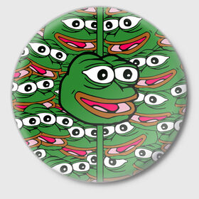 Значок с принтом Good / Sad frog в Петрозаводске,  металл | круглая форма, металлическая застежка в виде булавки | Тематика изображения на принте: bad | dab | frog | good | kek | pepe | sad | кек | лягушка | мем | мемы | пепе | со смыслом | фрог