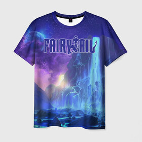 Мужская футболка 3D с принтом Fairy Tail в Петрозаводске, 100% полиэфир | прямой крой, круглый вырез горловины, длина до линии бедер | fairy | tail | драгнил | дракон | зереф | люси | маг | манга | нацу | феникс | фиор | хартфилия | хвост феи | хэппи