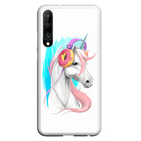 Чехол для Honor P30 с принтом Music Unicorn Art в Петрозаводске, Силикон | Область печати: задняя сторона чехла, без боковых панелей | волшебный | единорог | единорожик | единорожка | магия | музыка | пончик | пончики