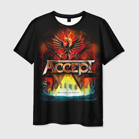 Мужская футболка 3D с принтом Accept в Петрозаводске, 100% полиэфир | прямой крой, круглый вырез горловины, длина до линии бедер | Тематика изображения на принте: accept | heavy metal | power metal | группы | метал | музыка | пауэр метал | рок | хэви метал