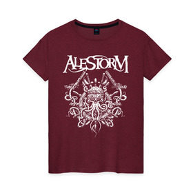 Женская футболка хлопок с принтом Alestorm в Петрозаводске, 100% хлопок | прямой крой, круглый вырез горловины, длина до линии бедер, слегка спущенное плечо | alestorm | metal | группы | метал | музыка | пауэр метал | рок | фолк метал | хэви метал