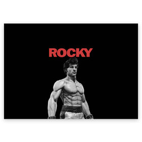 Поздравительная открытка с принтом ROCKY в Петрозаводске, 100% бумага | плотность бумаги 280 г/м2, матовая, на обратной стороне линовка и место для марки
 | Тематика изображения на принте: creed | jordan | lundgren | mix fight | mixfight | stallone | ufc | бальбоа | бокс | джордан | крид | лундгрен | мышцы | ринг | роки | рокки | сильвестр | сталлоне | сталоне