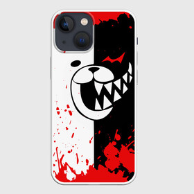 Чехол для iPhone 13 mini с принтом MONOKUMA Blood в Петрозаводске,  |  | Тематика изображения на принте: ahegao | anime | bear | blood | danganronpa | derector | despair | girls | happy | havoc | manga | monokuma | panda | red | robot | trigger | ultra | аниме | ахегао | директор | кровь | манга | медведь | монокума | панда | робот