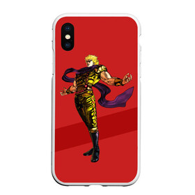 Чехол для iPhone XS Max матовый с принтом JOJO Dio Brando в Петрозаводске, Силикон | Область печати: задняя сторона чехла, без боковых панелей | Тематика изображения на принте: adventure | anime | bizzare | jo jo | jojo | logo | manga | аниме | араки | ахегао | джо | джо джо | джоджо | жижа | жожа | жожо | йойо | лого | манга | мульт | мультфильм | отаку | сериал | символ | хирохико | юри | яой