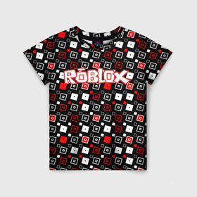 Детская футболка 3D с принтом Roblox в Петрозаводске, 100% гипоаллергенный полиэфир | прямой крой, круглый вырез горловины, длина до линии бедер, чуть спущенное плечо, ткань немного тянется | Тематика изображения на принте: game | gamer | logo | roblox | игры | логотип | роблокс